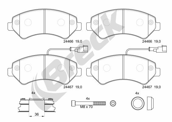 Brake Pad Set, disc brake - 24467 00 703 20 BRECK